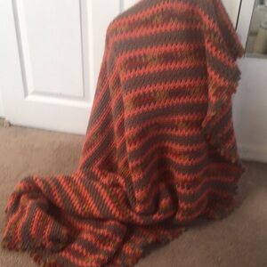 Homemade Striped Knit Blanket